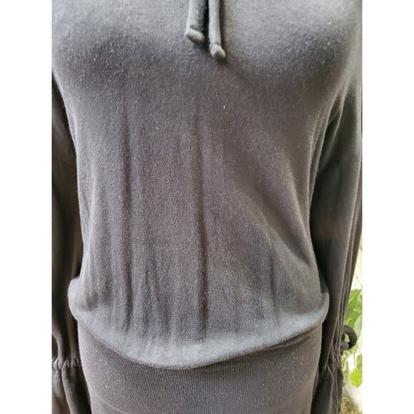 Express One Eleven Women's Black Viscose Long Sleeve Knee Length Hooded Dress S - Picture 5 of 11